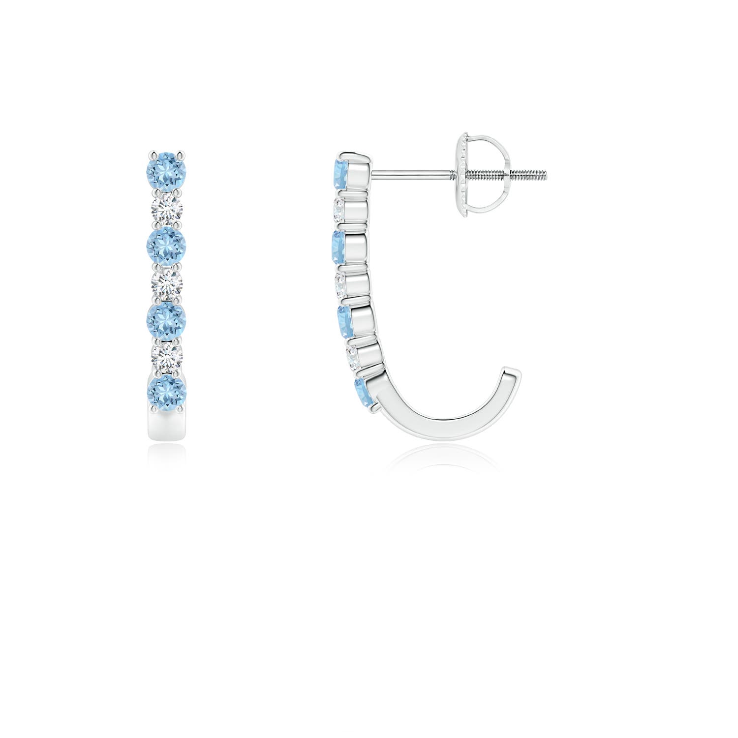 Pear-Shaped Aquamarine Drop Earrings with Screw Back | Angara