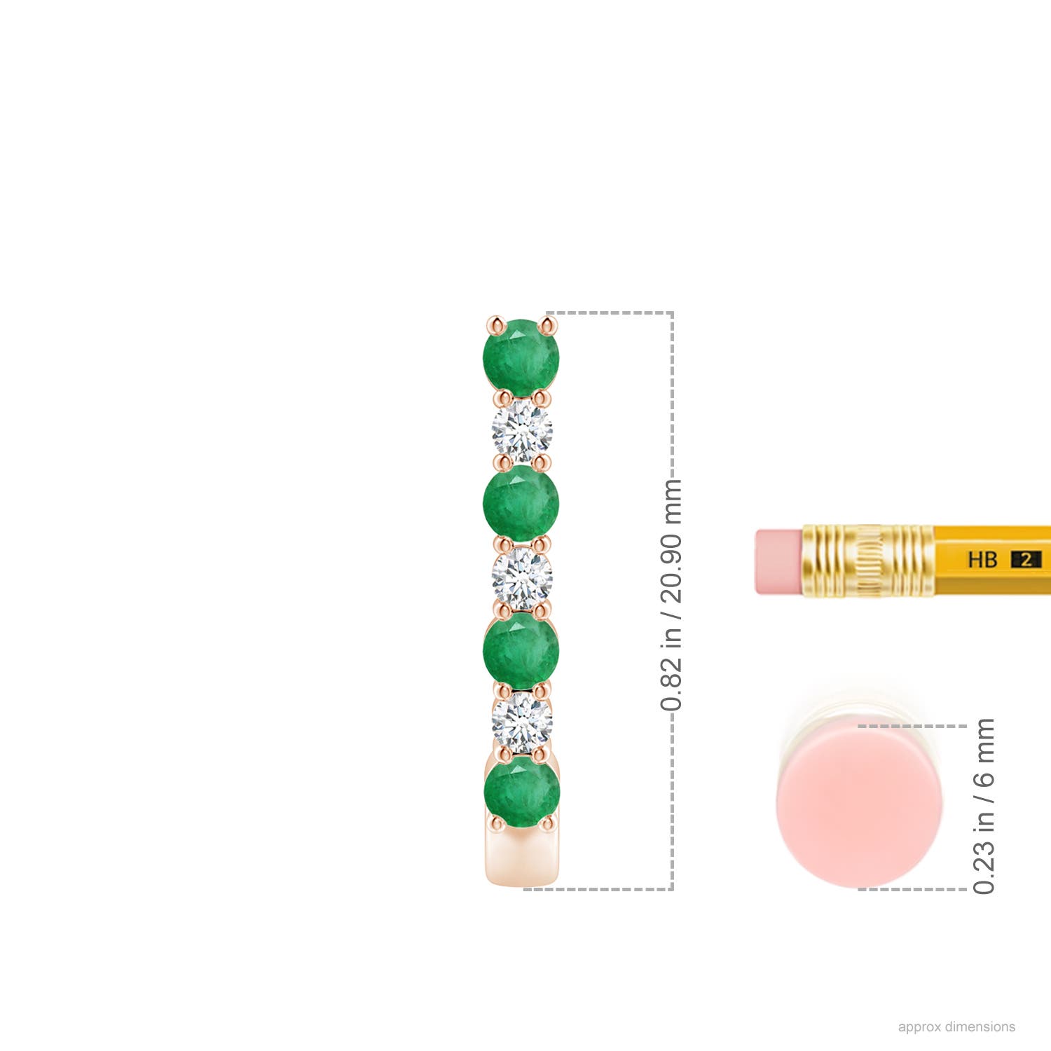 A - Emerald / 0.71 CT / 14 KT Rose Gold