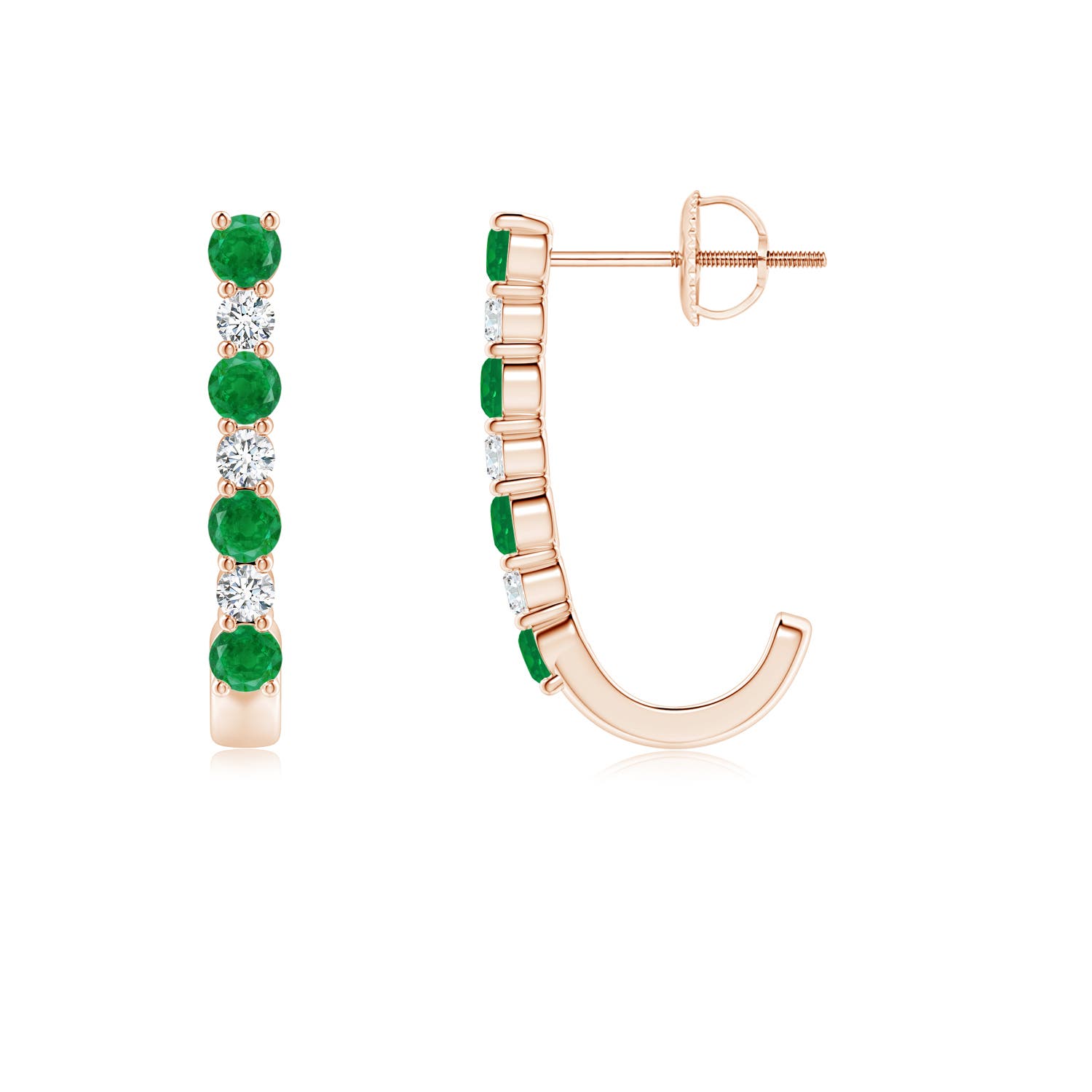 AA - Emerald / 0.71 CT / 14 KT Rose Gold