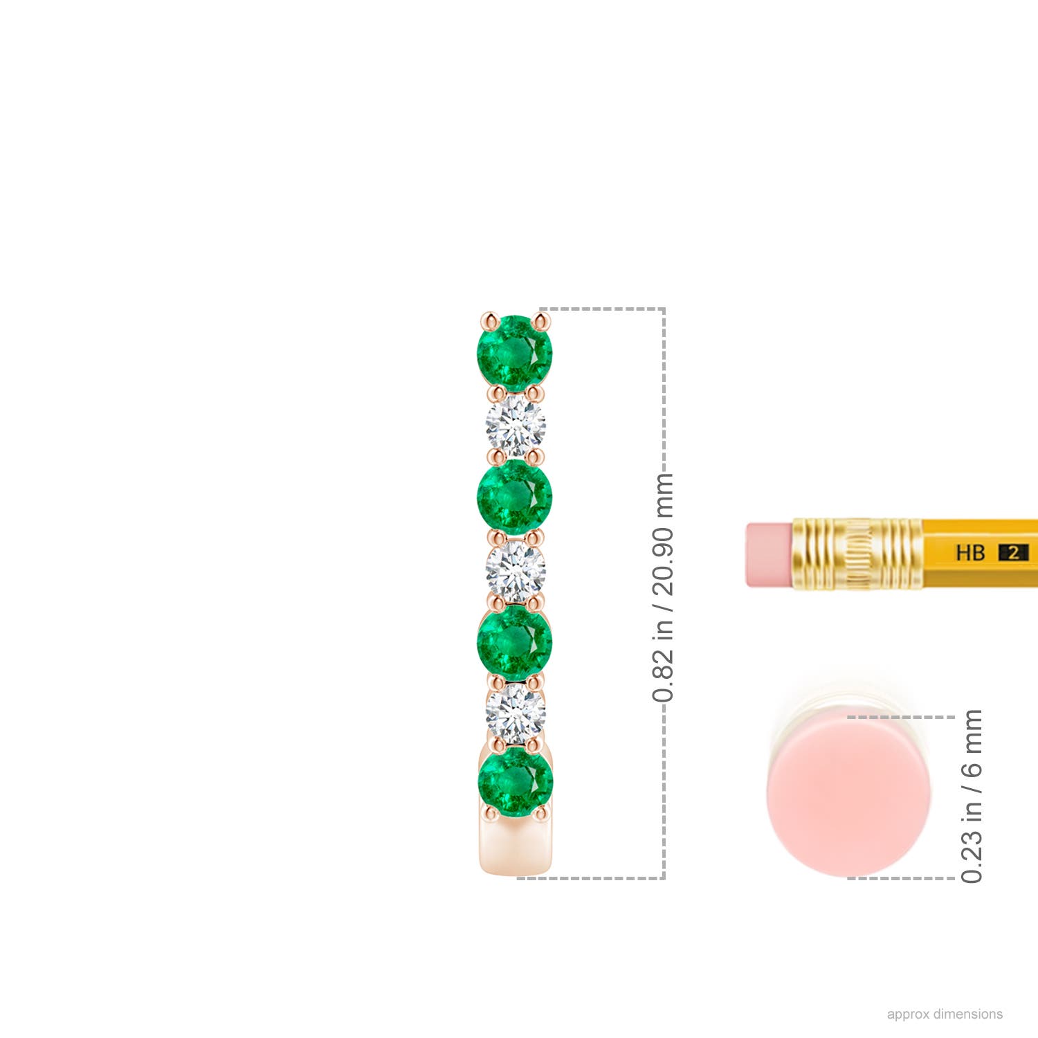 AAA - Emerald / 0.71 CT / 14 KT Rose Gold