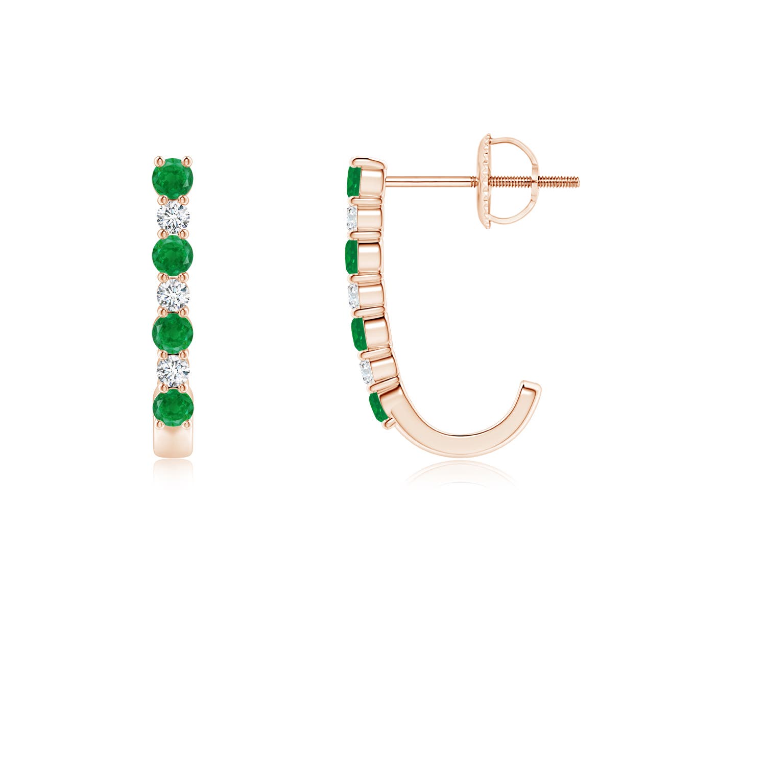 AA - Emerald / 0.44 CT / 14 KT Rose Gold