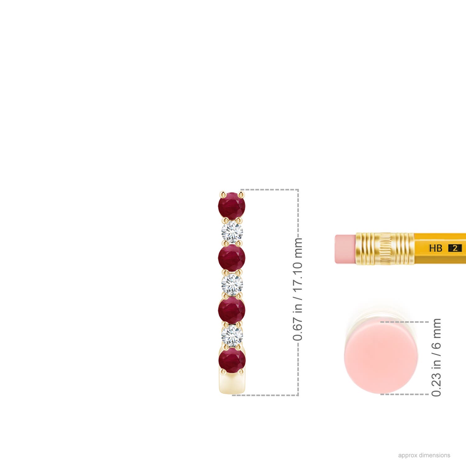 A - Ruby / 0.48 CT / 14 KT Yellow Gold