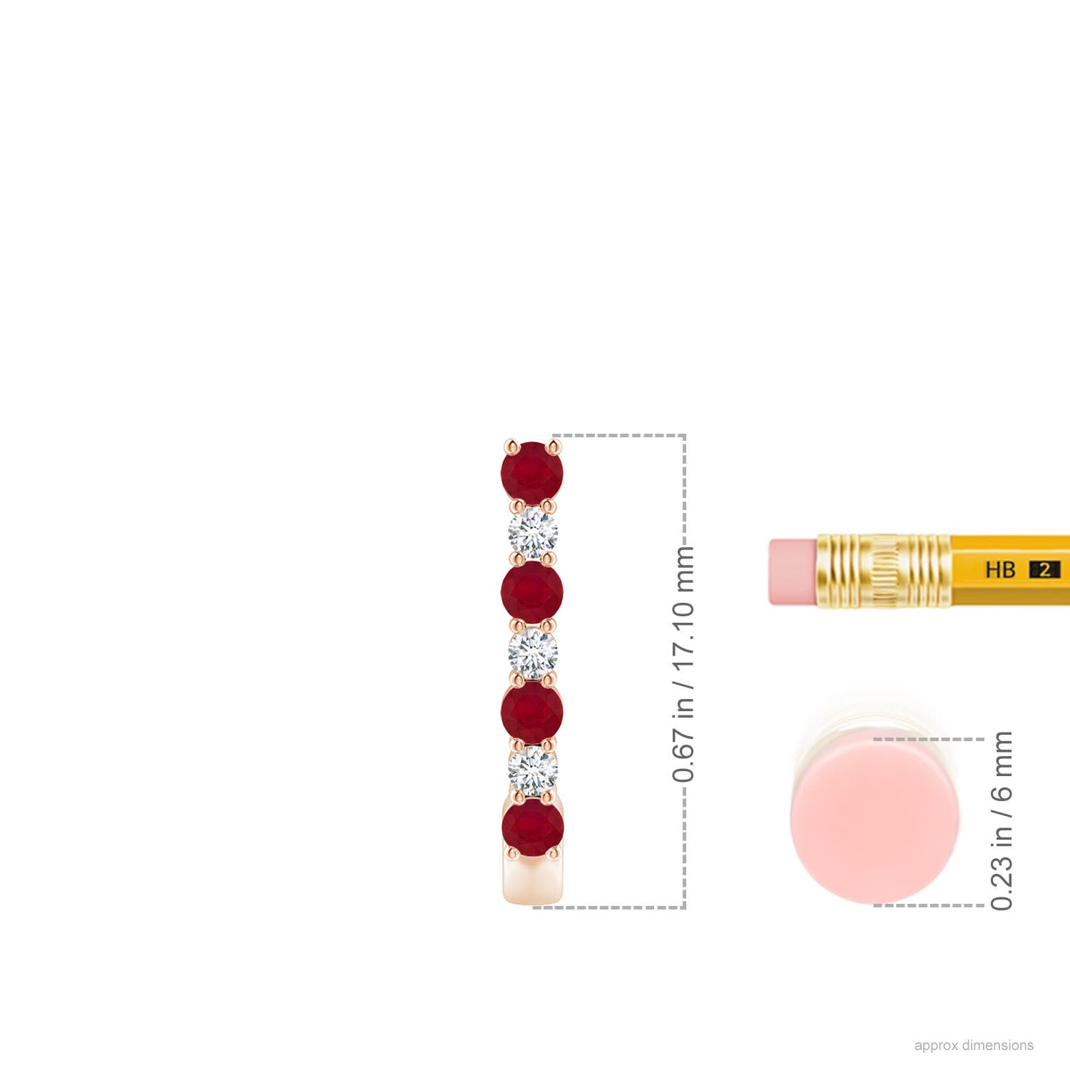 AA - Ruby / 0.48 CT / 14 KT Rose Gold