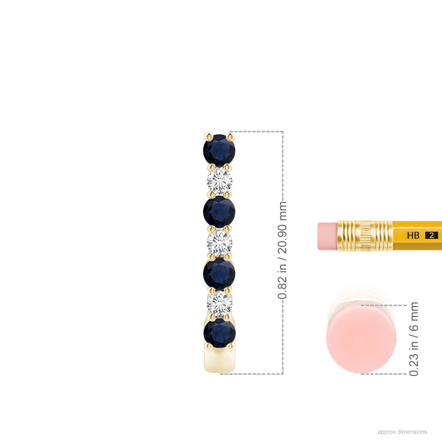 A - Blue Sapphire / 0.93 CT / 14 KT Yellow Gold