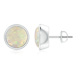 Opal Solitaire Stud Earrings