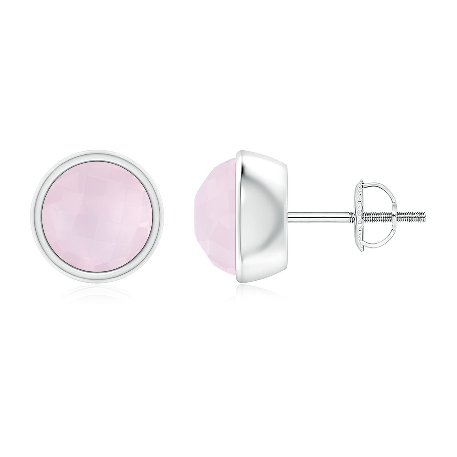 A - Rose Quartz / 2.5 CT / 14 KT White Gold