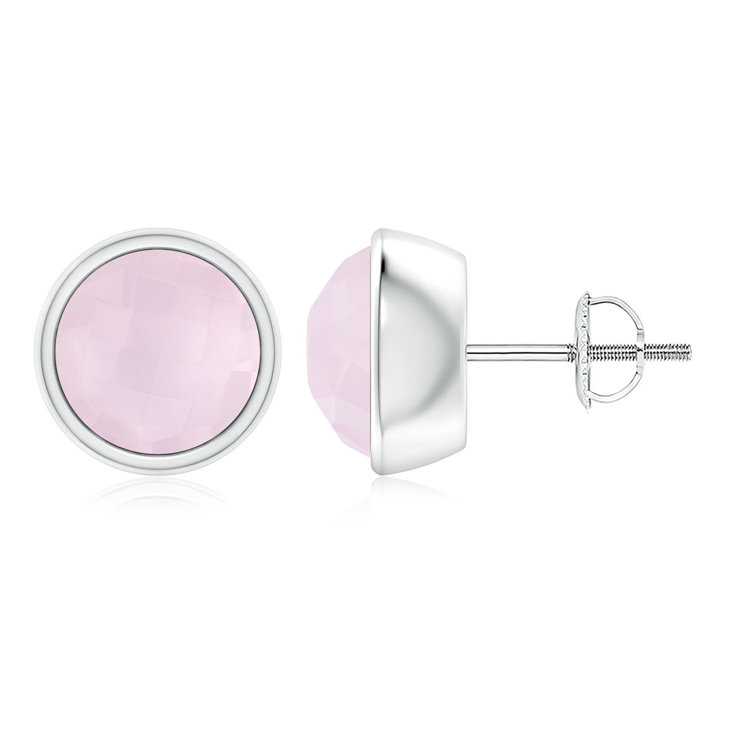 A - Rose Quartz / 3.1 CT / 14 KT White Gold