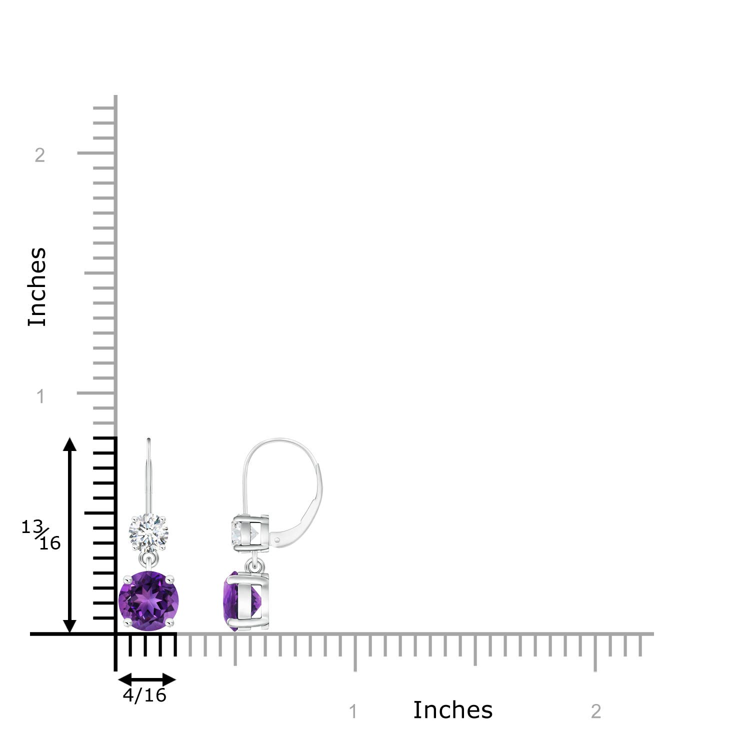 AAAA - Amethyst / 1.92 CT / 14 KT White Gold