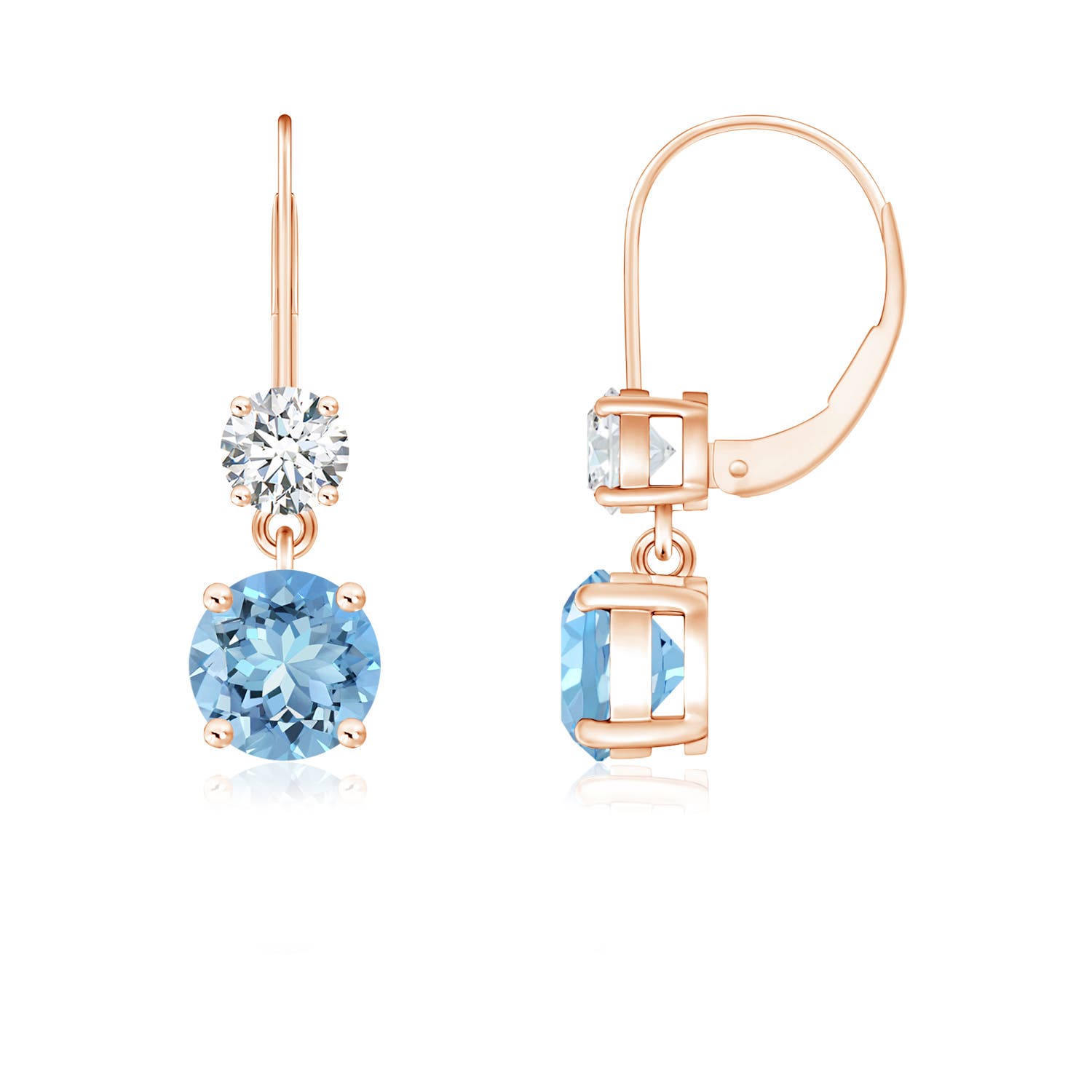 AAAA - Aquamarine / 1.01 CT / 14 KT Rose Gold