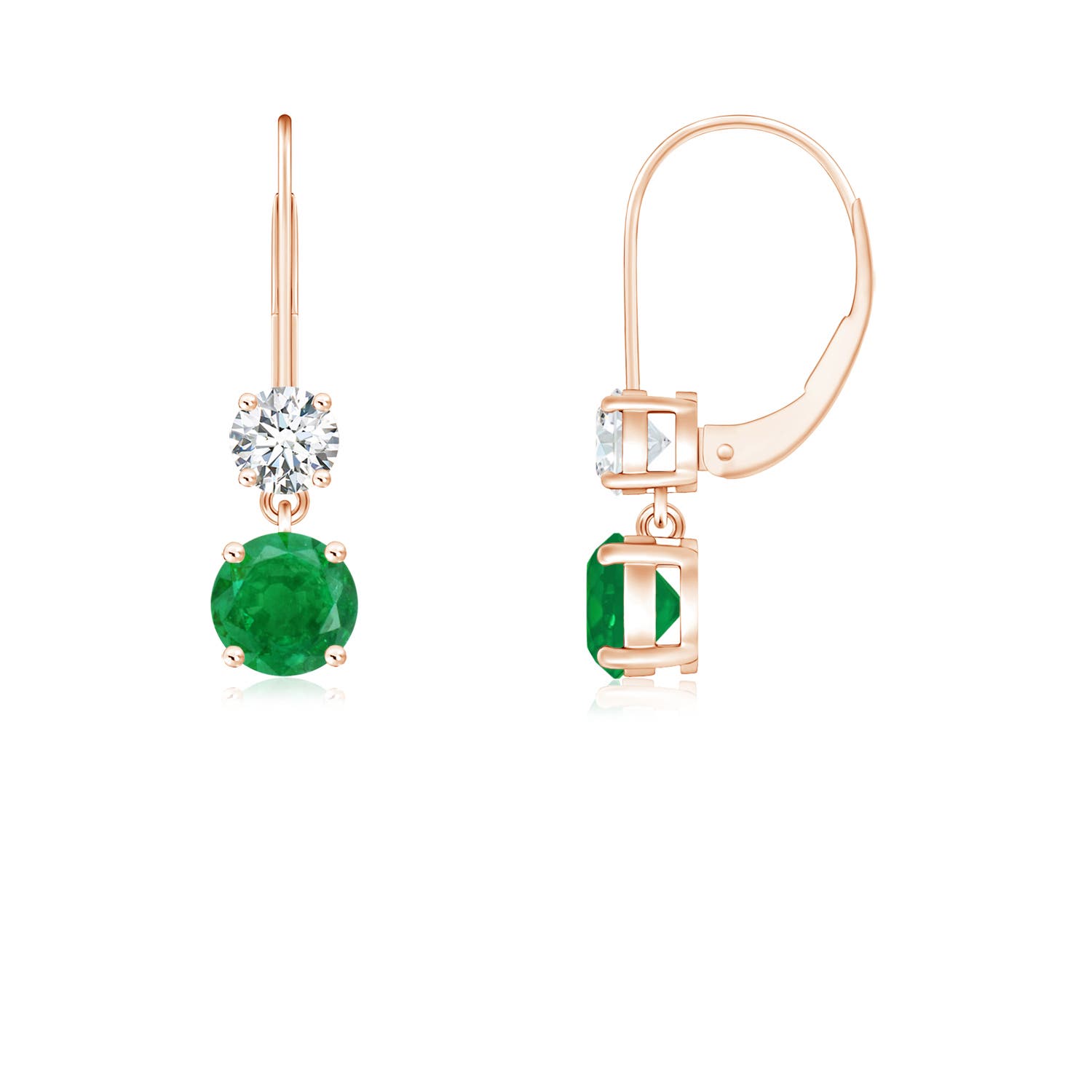 AA - Emerald / 0.62 CT / 14 KT Rose Gold