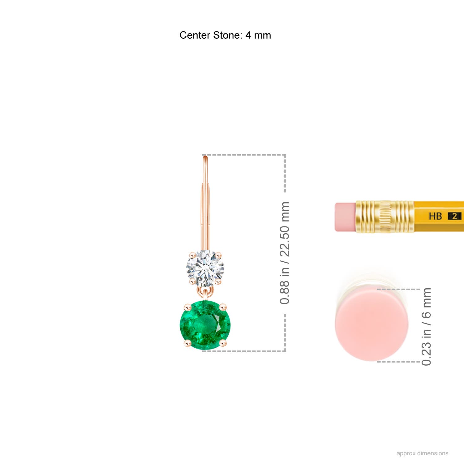 AAA - Emerald / 0.62 CT / 14 KT Rose Gold