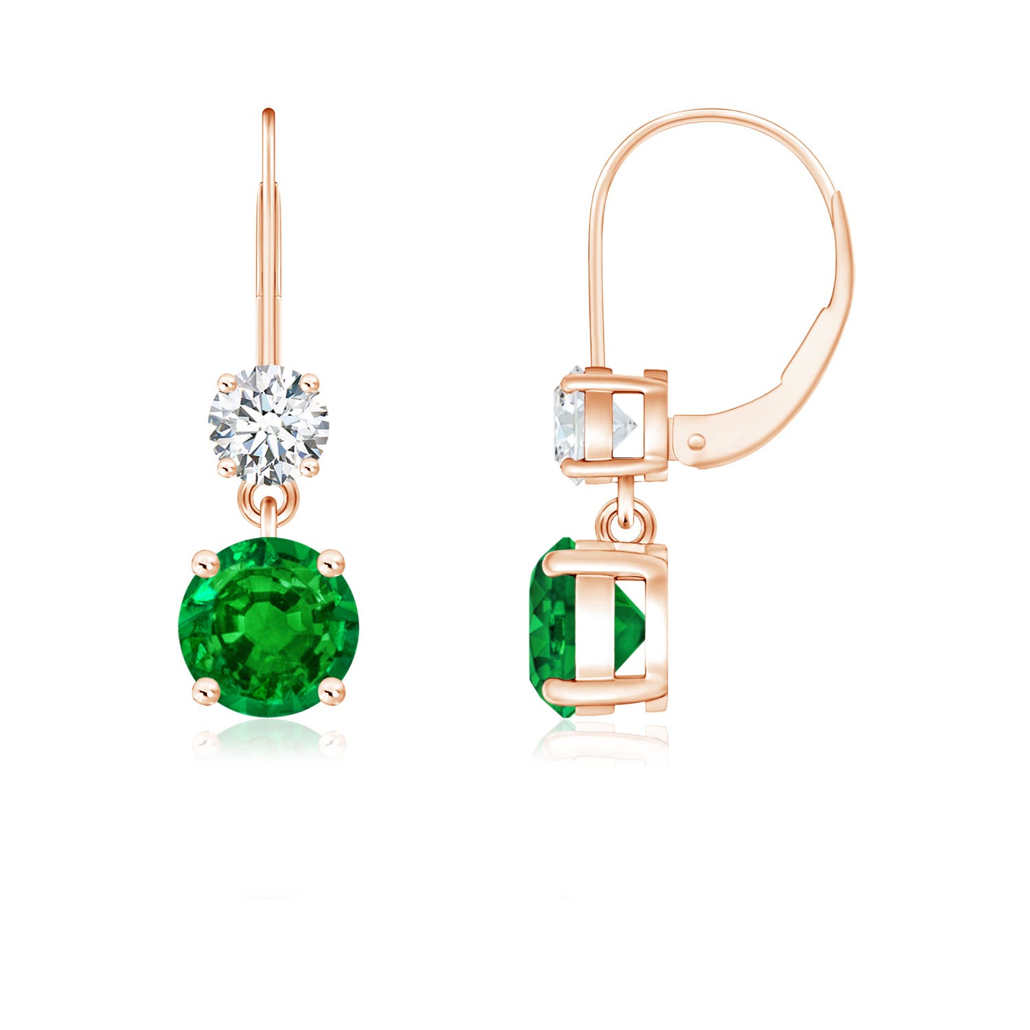 AAAA - Emerald / 1.11 CT / 14 KT Rose Gold