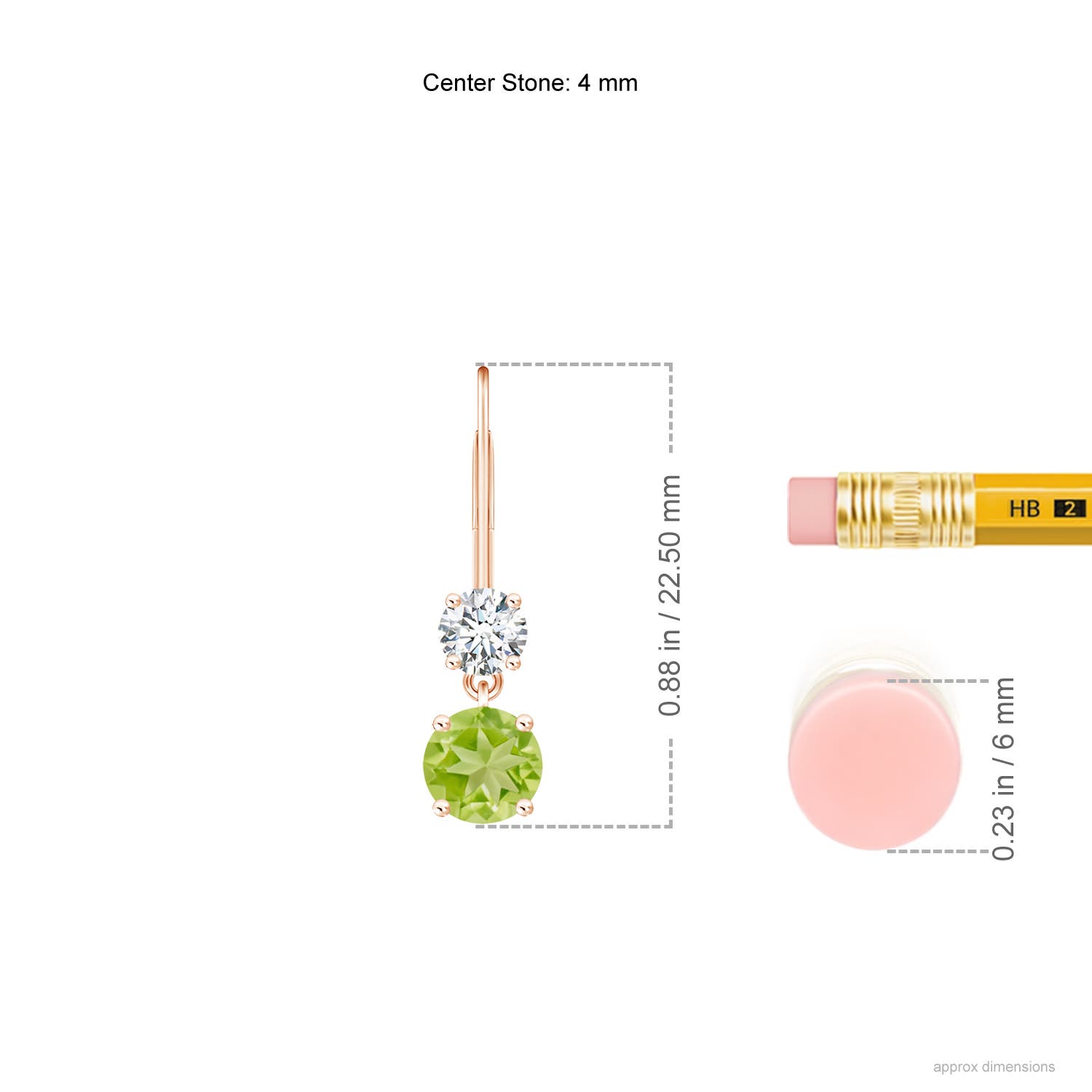 AA - Peridot / 0.74 CT / 14 KT Rose Gold