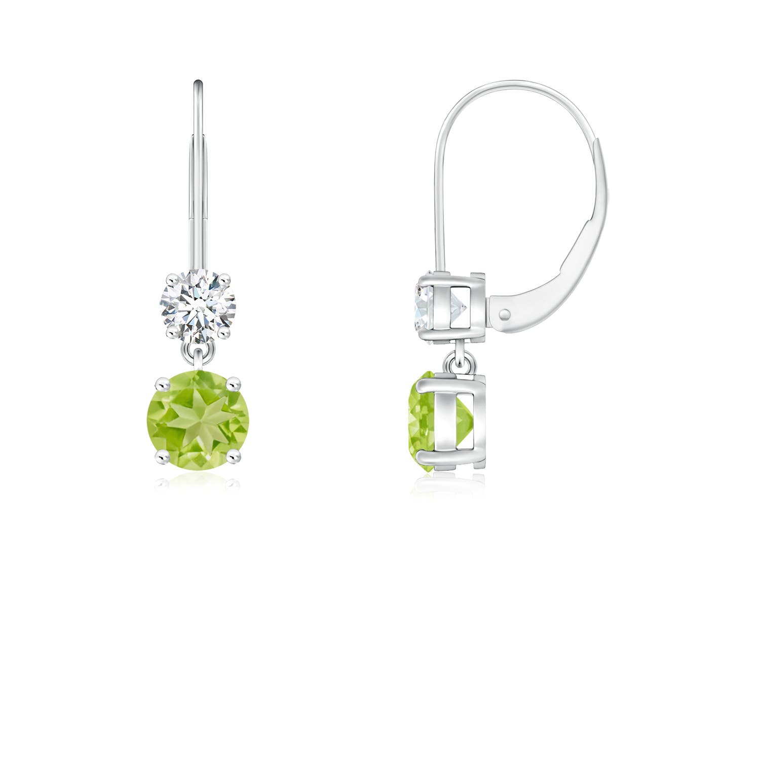 AA - Peridot / 0.74 CT / 14 KT White Gold