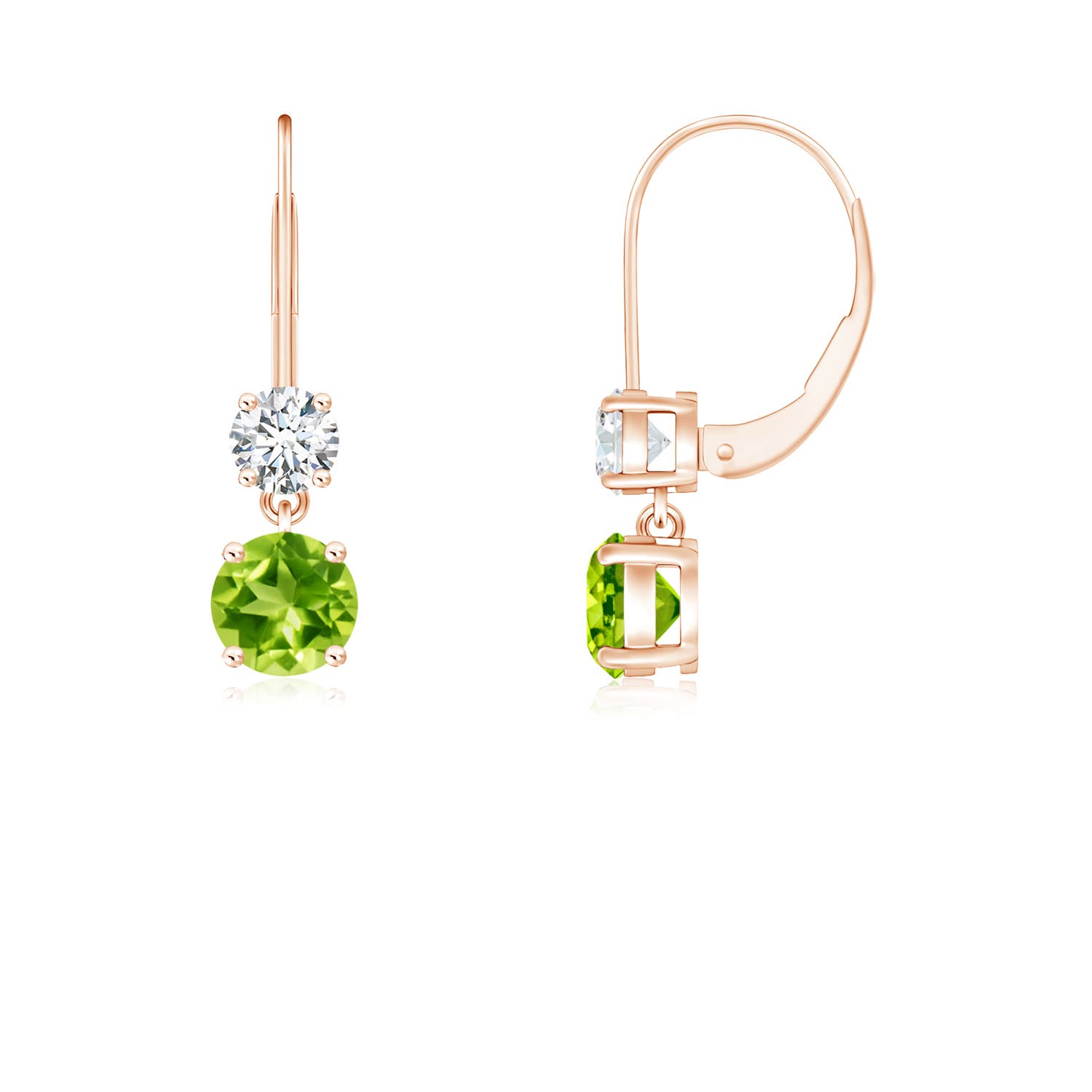 AAA - Peridot / 0.74 CT / 14 KT Rose Gold