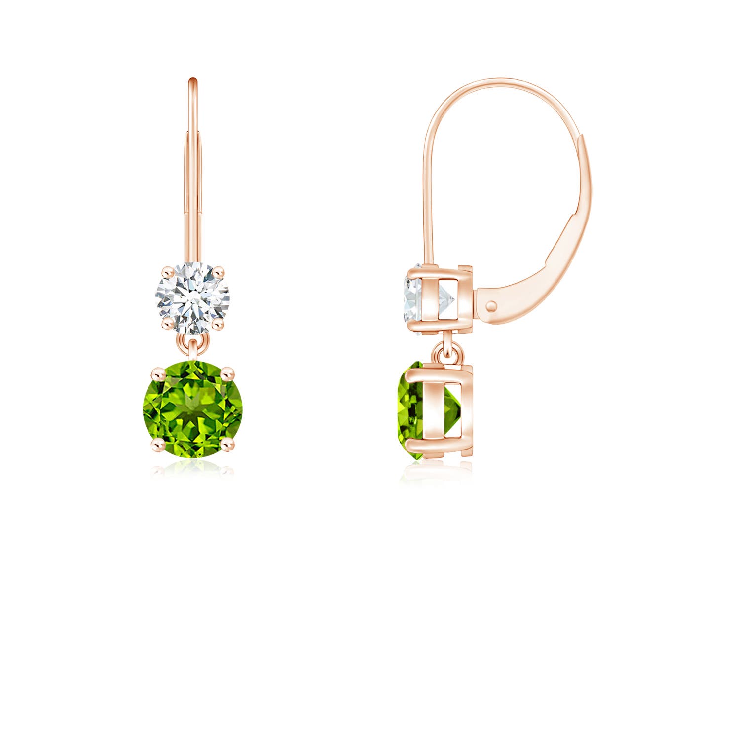 AAAA - Peridot / 0.74 CT / 14 KT Rose Gold