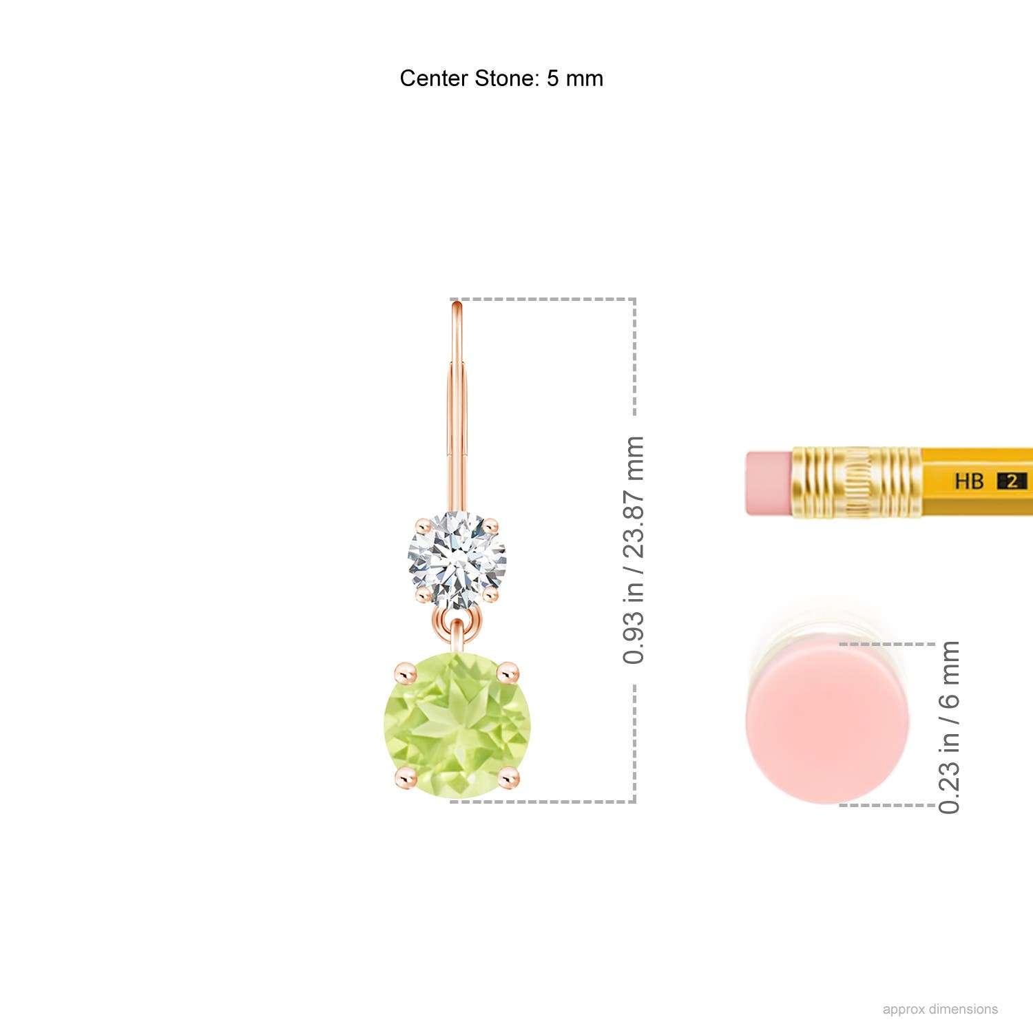 A - Peridot / 1.31 CT / 14 KT Rose Gold