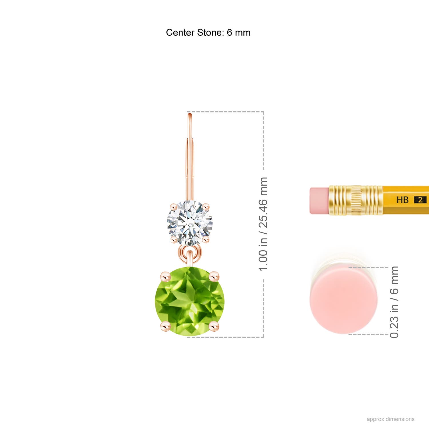 AAA - Peridot / 2.22 CT / 14 KT Rose Gold