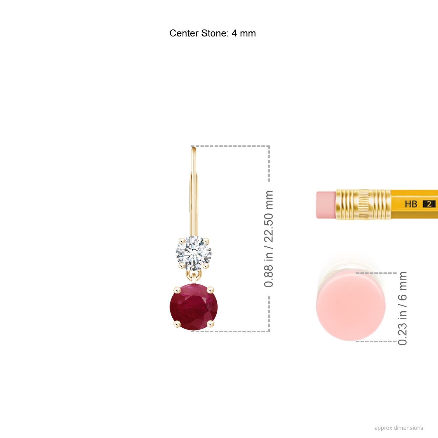 A - Ruby / 0.82 CT / 14 KT Yellow Gold