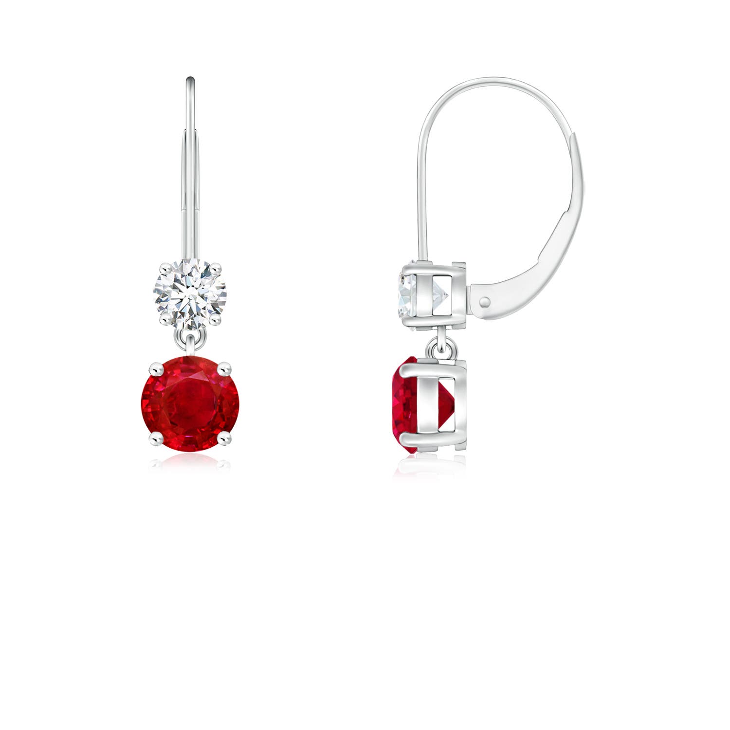 AAA - Ruby / 0.82 CT / 14 KT White Gold