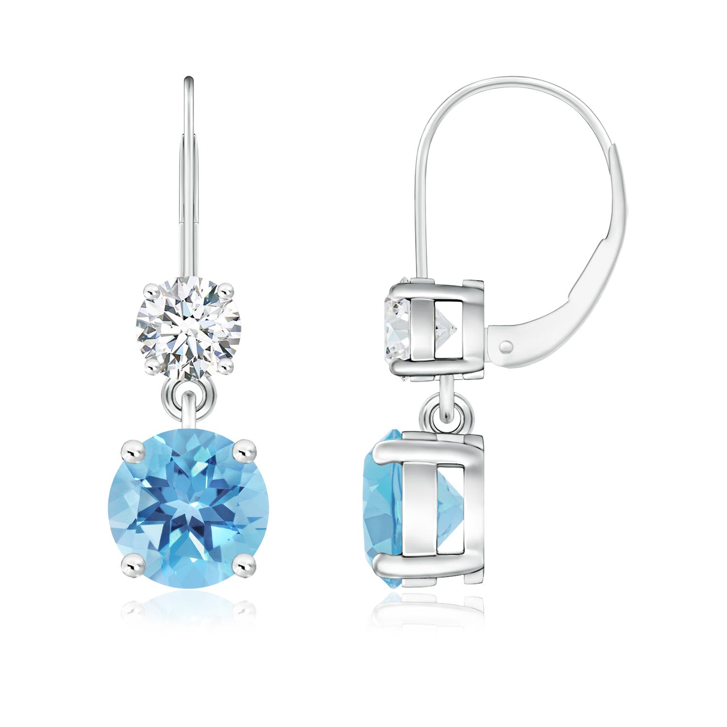 A - Swiss Blue Topaz / 3.56 CT / 14 KT White Gold