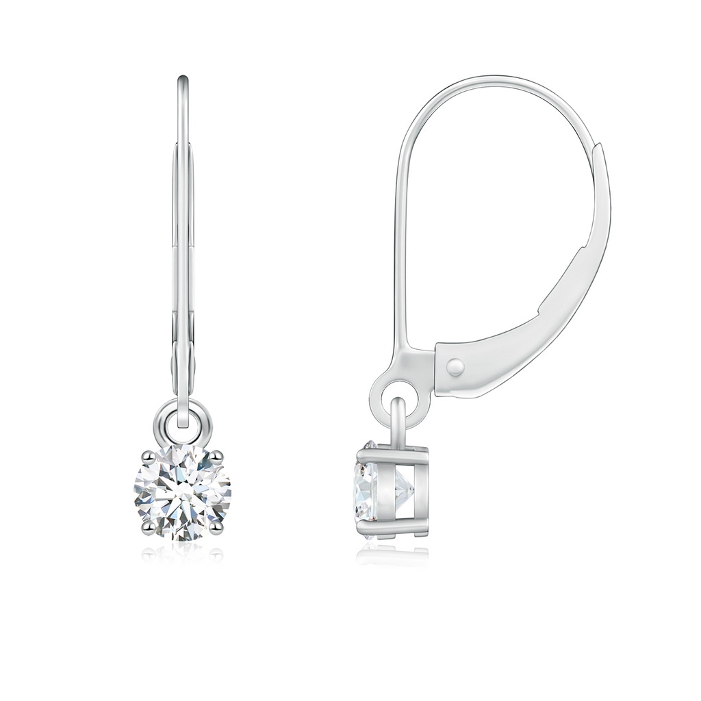 4.1mm GVS2 Round Diamond Leverback Earrings in P950 Platinum