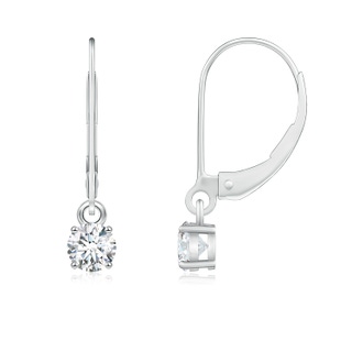 4.1mm GVS2 Round Diamond Leverback Earrings in P950 Platinum