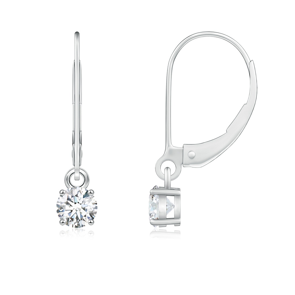 4.1mm GVS2 Round Diamond Leverback Earrings in White Gold