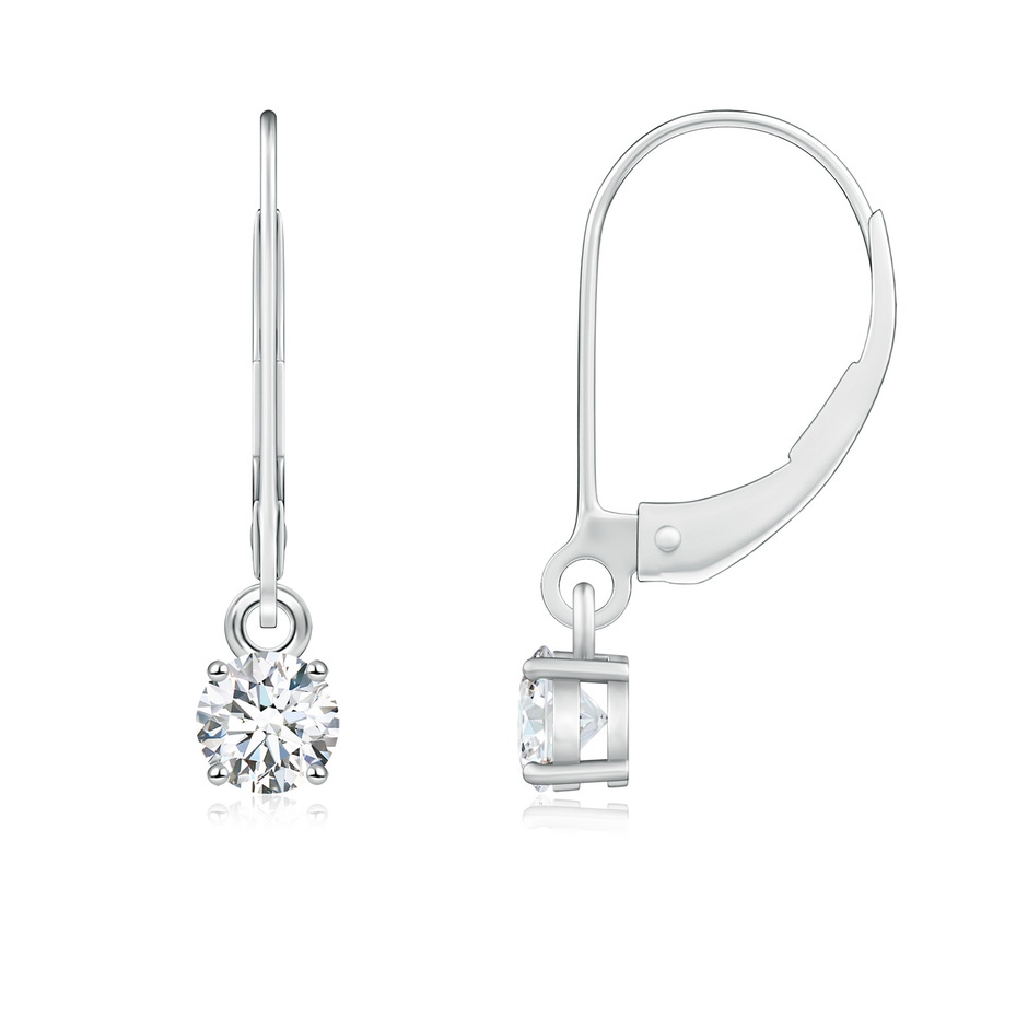 4.1mm GVS2 Round Diamond Leverback Earrings in White Gold 