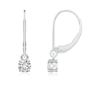 4.1mm HSI2 Round Diamond Leverback Earrings in P950 Platinum