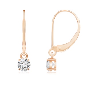 4.1mm HSI2 Round Diamond Leverback Earrings in Rose Gold