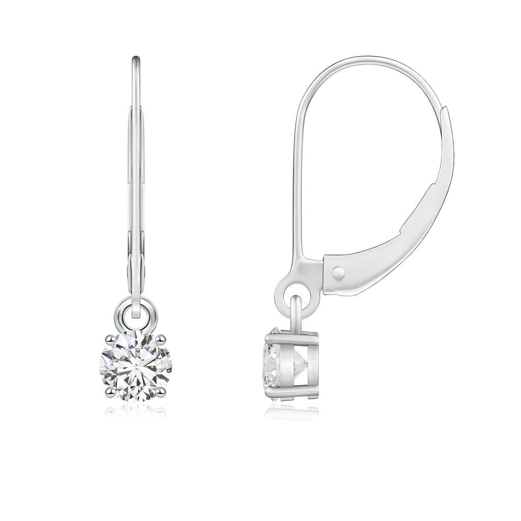 4.1mm HSI2 Round Diamond Leverback Earrings in White Gold