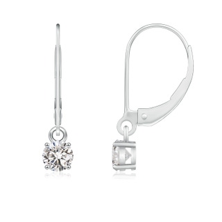 4.1mm IJI1I2 Round Diamond Leverback Earrings in P950 Platinum