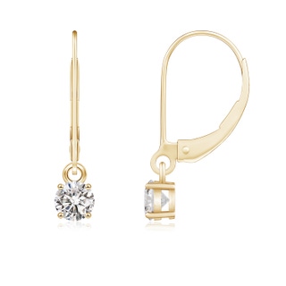4.1mm IJI1I2 Round Diamond Leverback Earrings in Yellow Gold
