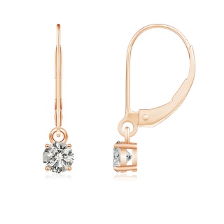 4.1mm KI3 Round Diamond Leverback Earrings in 9K Rose Gold