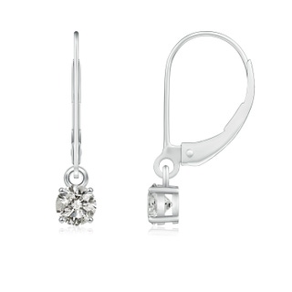 4.1mm KI3 Round Diamond Leverback Earrings in White Gold