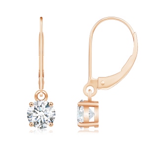 5.1mm GVS2 Round Diamond Leverback Earrings in 10K Rose Gold