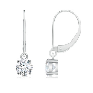 5.1mm GVS2 Round Diamond Leverback Earrings in White Gold