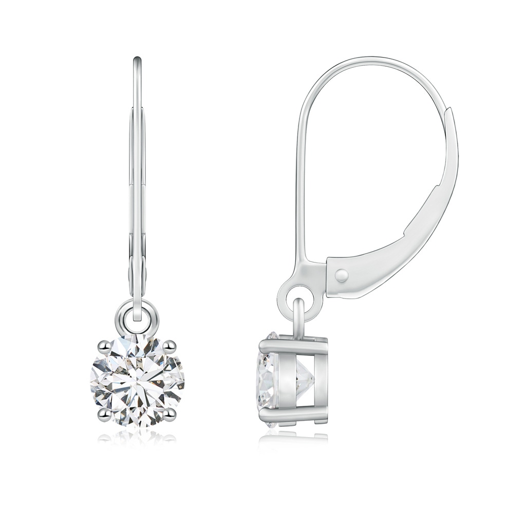 5.1mm HSI2 Round Diamond Leverback Earrings in P950 Platinum