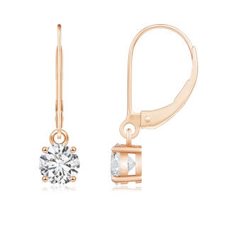 5.1mm HSI2 Round Diamond Leverback Earrings in Rose Gold