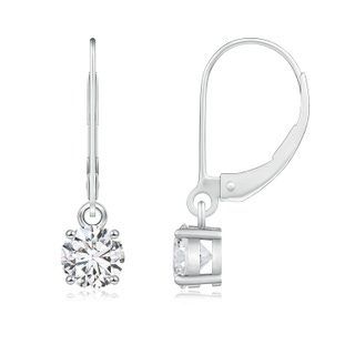 5.1mm HSI2 Round Diamond Leverback Earrings in White Gold