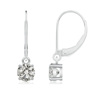 5.1mm KI3 Round Diamond Leverback Earrings in White Gold