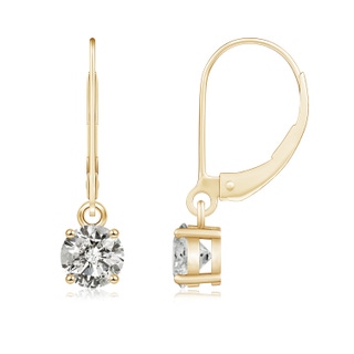 5.1mm KI3 Round Diamond Leverback Earrings in Yellow Gold