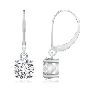 6.5mm HSI2 Round Diamond Leverback Earrings in P950 Platinum