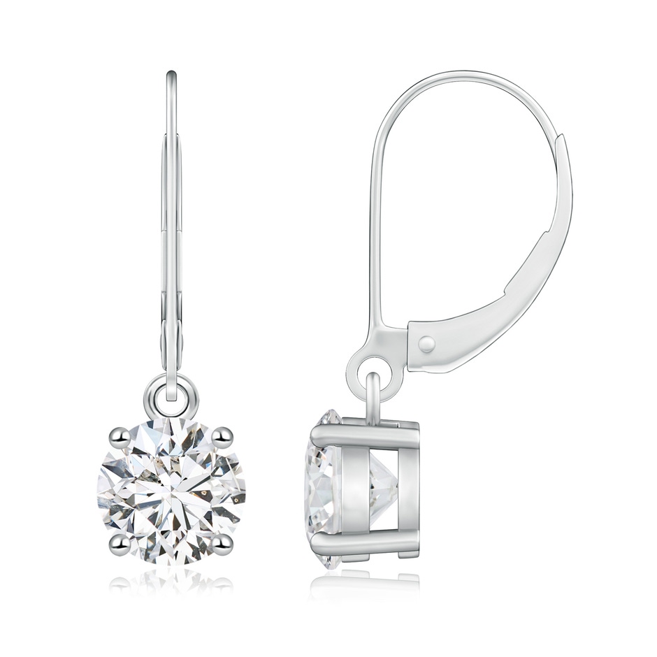6.5mm HSI2 Round Diamond Leverback Earrings in P950 Platinum 