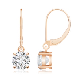 6.5mm HSI2 Round Diamond Leverback Earrings in Rose Gold
