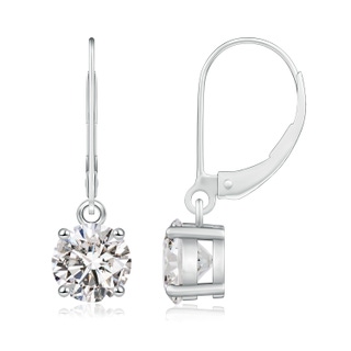 6.5mm IJI1I2 Round Diamond Leverback Earrings in P950 Platinum