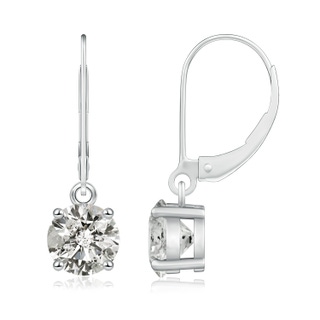 6.5mm KI3 Round Diamond Leverback Earrings in P950 Platinum