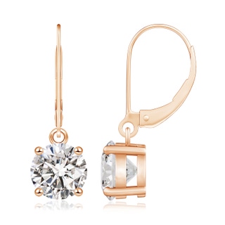 7.4mm IJI1I2 Round Diamond Leverback Earrings in 10K Rose Gold