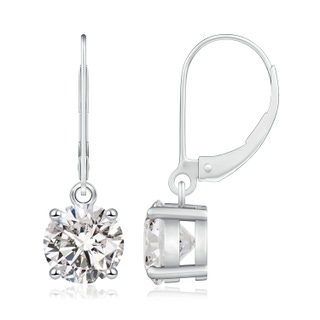 7.4mm IJI1I2 Round Diamond Leverback Earrings in P950 Platinum